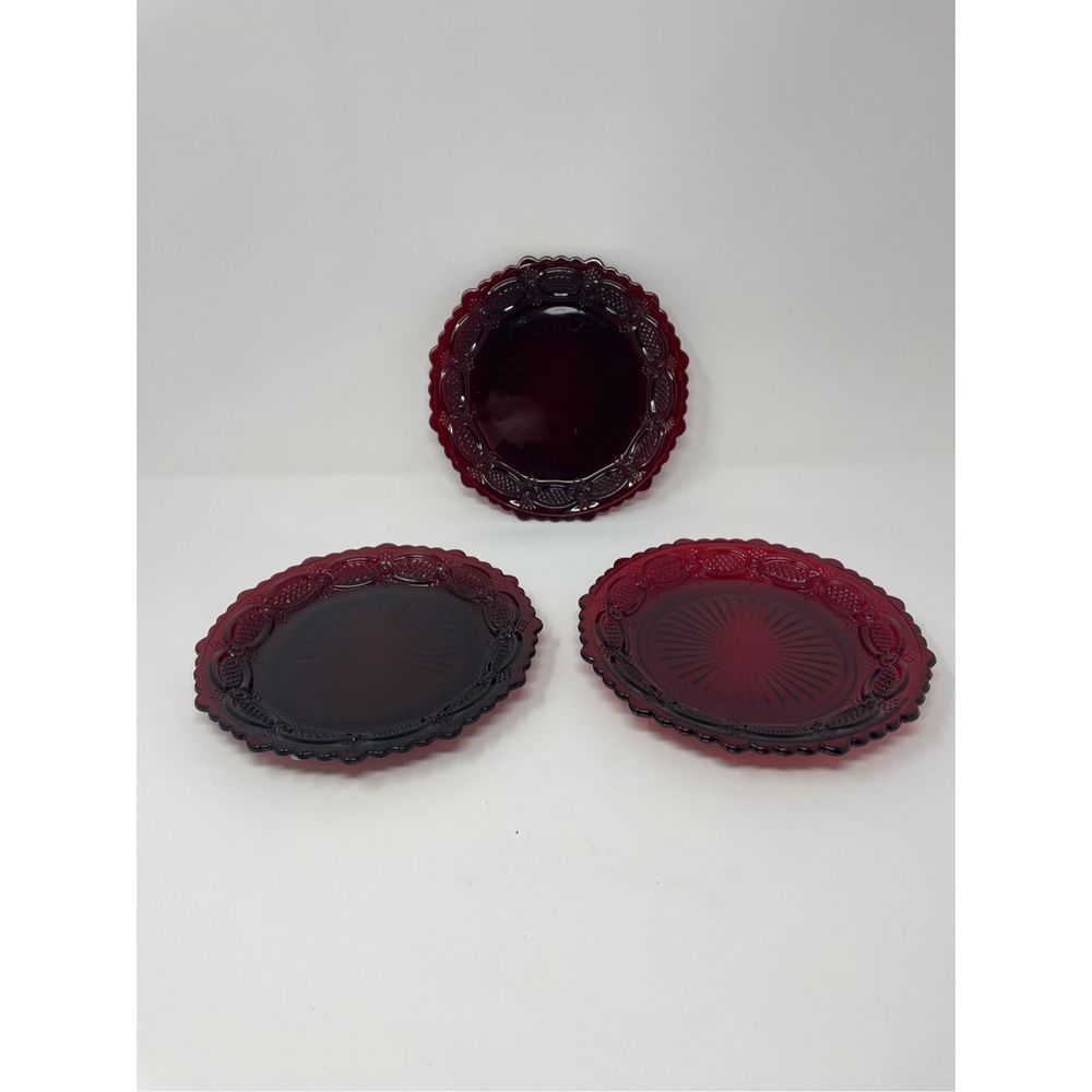Avon 1876 Ruby Red Cape Cod Dessert Plates